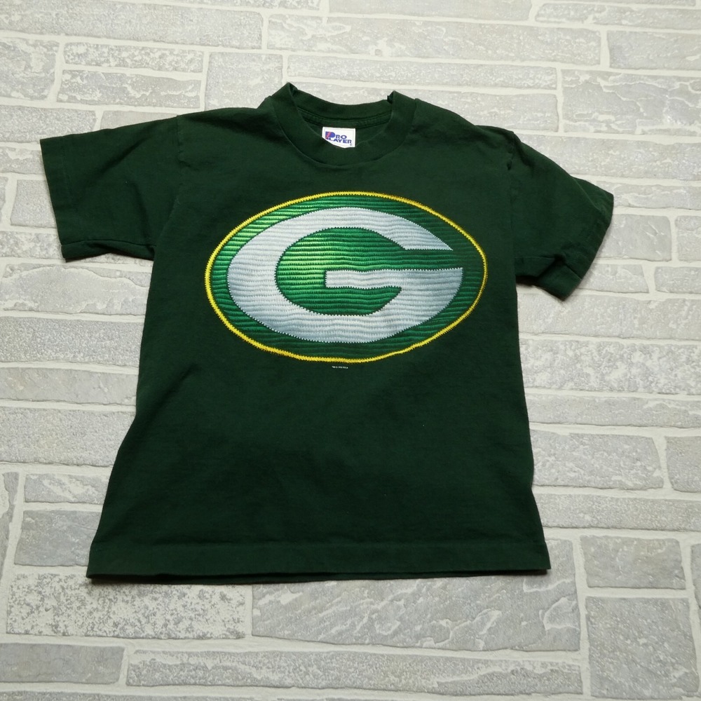 VINTAGE 1996‎ Green Bay Packers Shirt Youth M 10/12 Logo Football NFL Pro Player